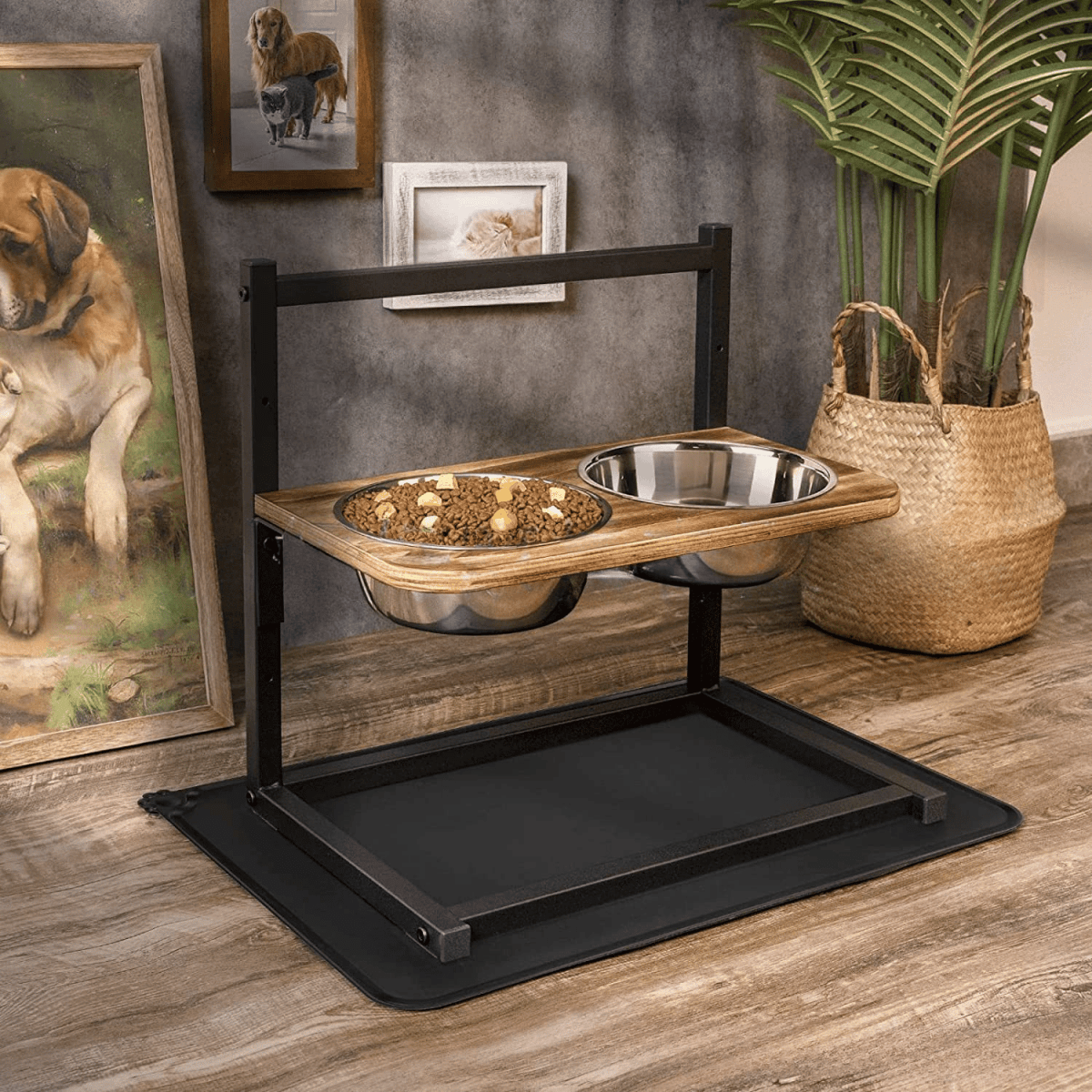 WELLBOWL STATION – Ergonomic Feeding Station for Dogs with Stainless Steel Bowls
