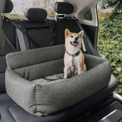 SEATPUP – Large washable dog car bed with secure straps and non-slip support