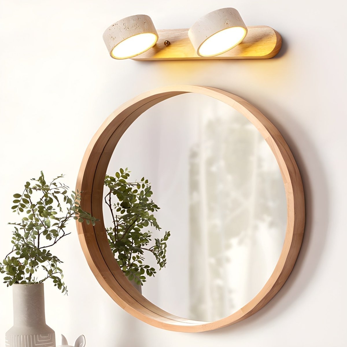 AVERRA – LED wall light made of travertine for architectural luxury