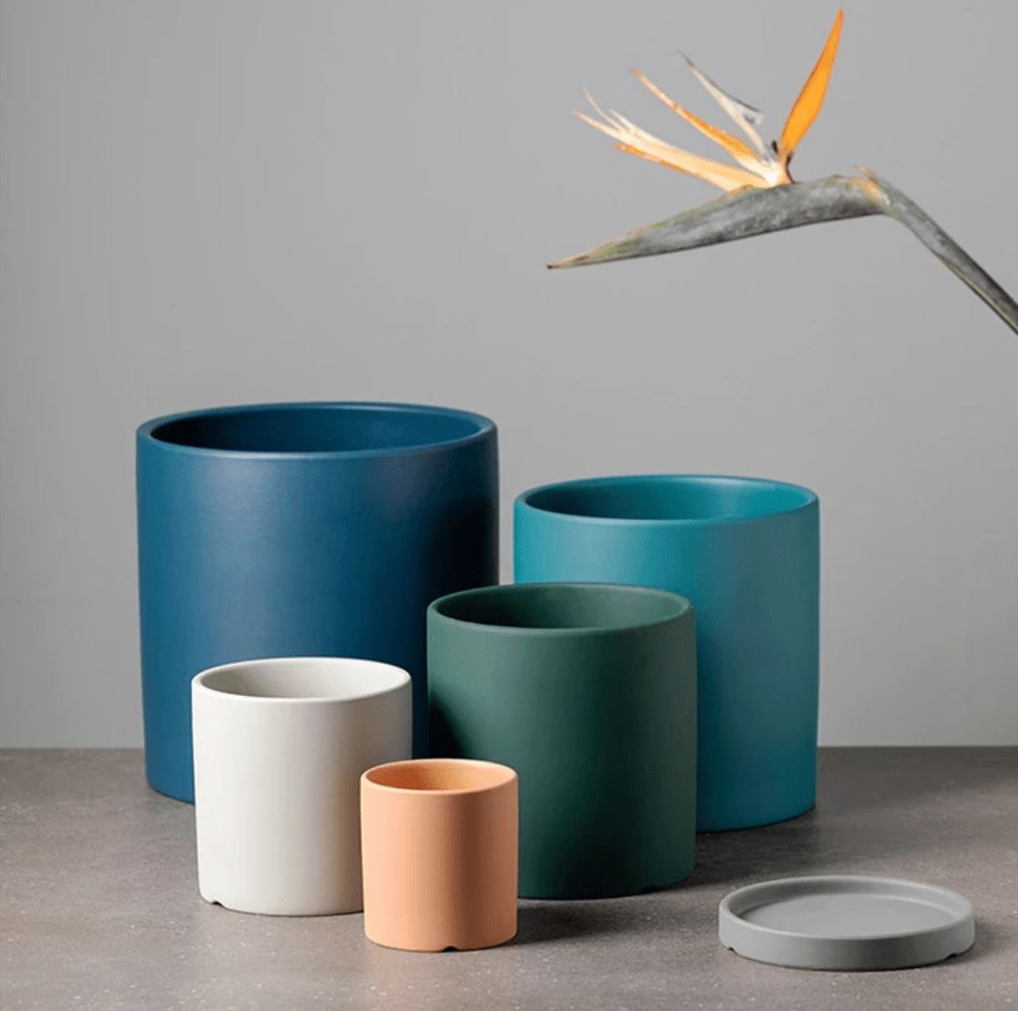 PLANTIVA – Elegant flowerpot made of ceramic with saucer