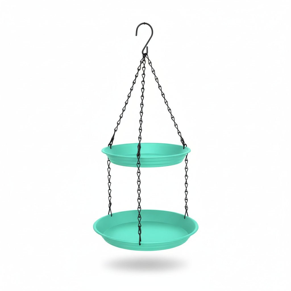 CHAINNEST – Hanging bird feeder with double plates and durable chain construction