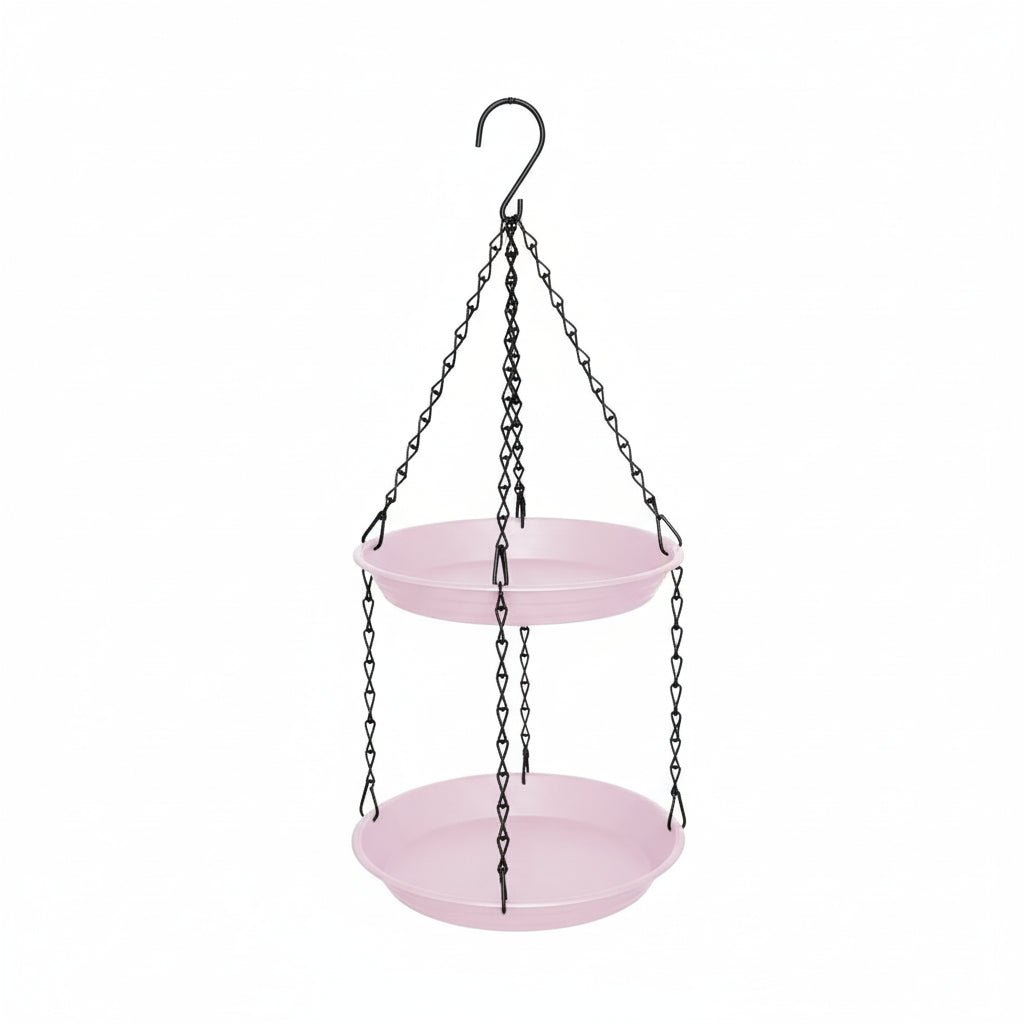 CHAINNEST – Hanging bird feeder with double plates and durable chain construction