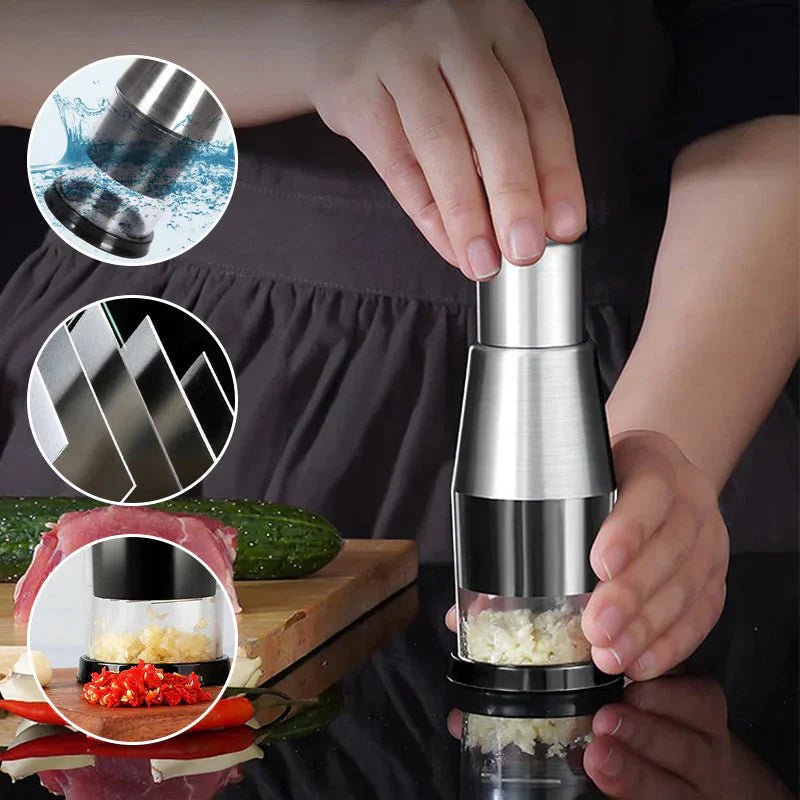 EASYMINCE – Compact Garlic Chopper with Durable Metal Blades