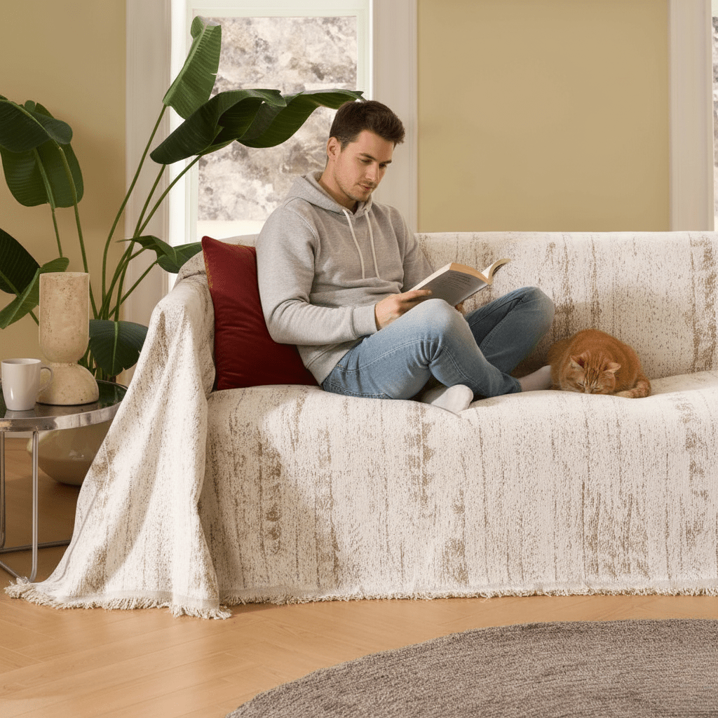 SOFASHINE – Elegant chenille sofa cover with easy care
