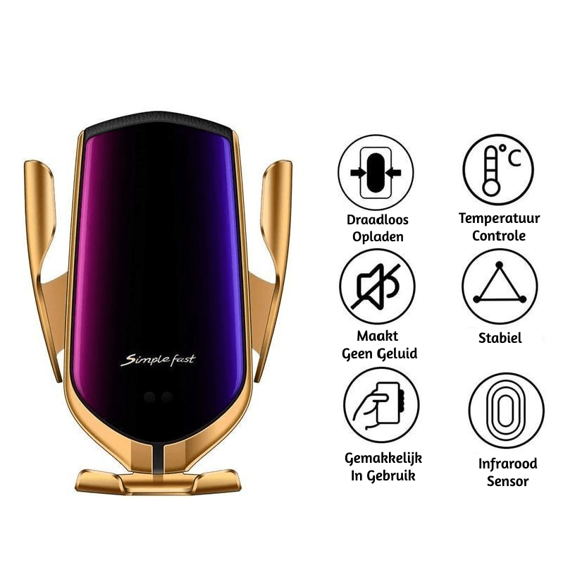 GLIDECLASP – Wireless car mount with automatic clamping and 360° rotation