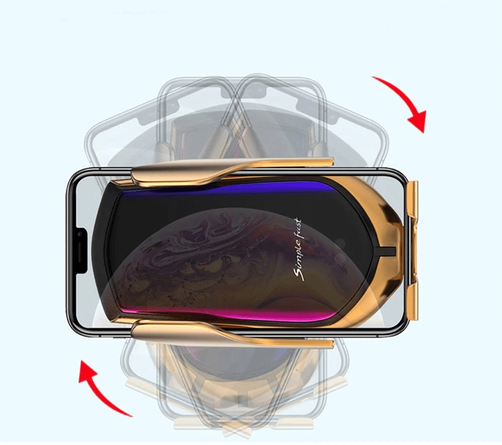 GLIDECLASP – Wireless car mount with automatic clamping and 360° rotation
