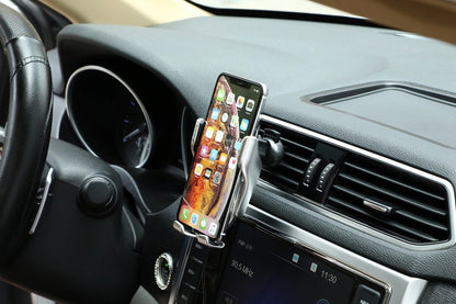 GLIDECLASP – Wireless car mount with automatic clamping and 360° rotation