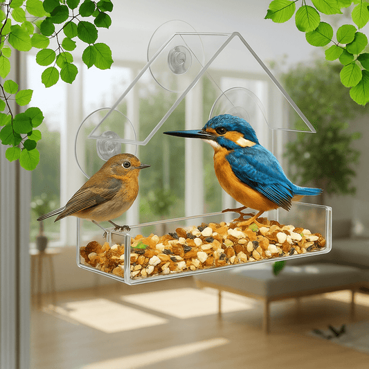 FEEDPEEK – Clear window bird feeder with suction cups