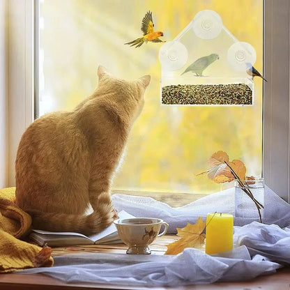 FEEDPEEK – Clear window bird feeder with suction cups