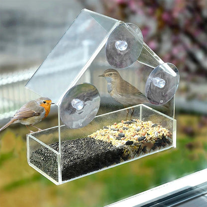 FEEDPEEK – Clear window bird feeder with suction cups