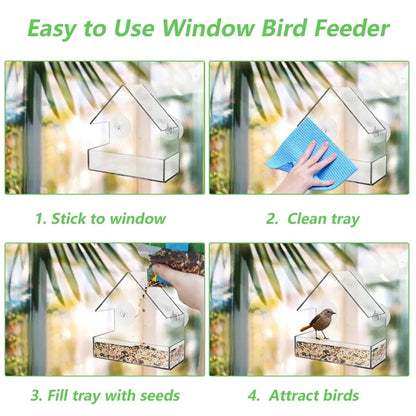 FEEDPEEK – Clear window bird feeder with suction cups