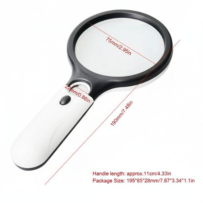 KLARBLICK – 45x LED Hand Magnifier for Precise Viewing