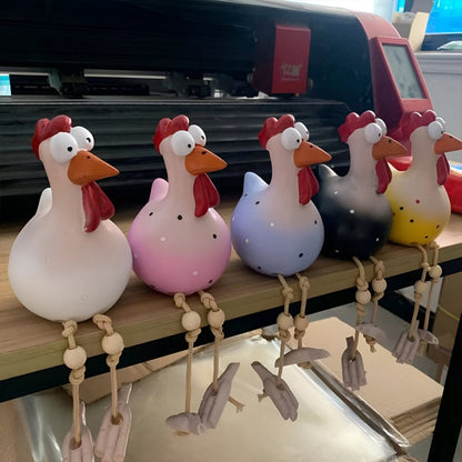 FARMYARD – Chicken figure with large eyes made of weatherproof resin for an attractive garden