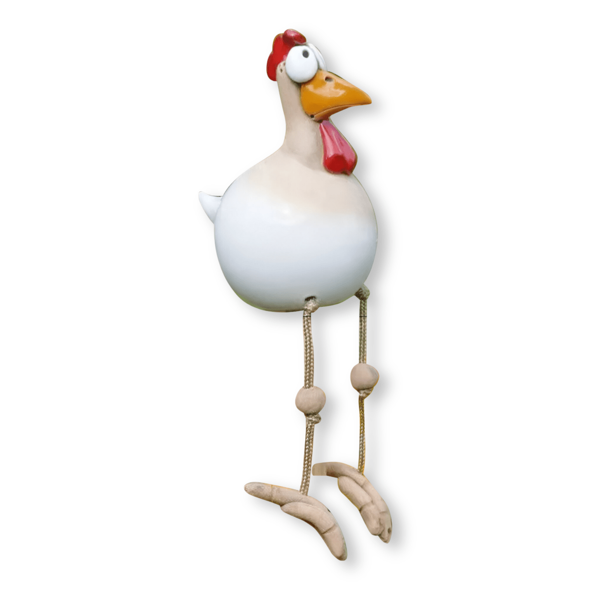 FARMYARD – Chicken figure with large eyes made of weatherproof resin for an attractive garden