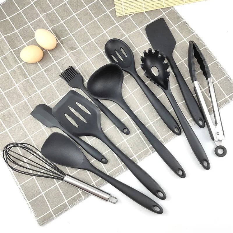 FLARETOOLS – 10-piece Silicone Kitchen Utensil Set for Effortless Cooking