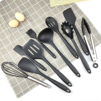 FLARETOOLS – 10-piece Silicone Kitchen Utensil Set for Effortless Cooking