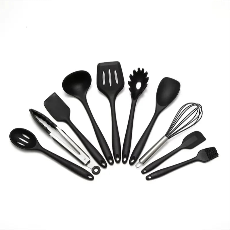 FLARETOOLS – 10-piece Silicone Kitchen Utensil Set for Effortless Cooking