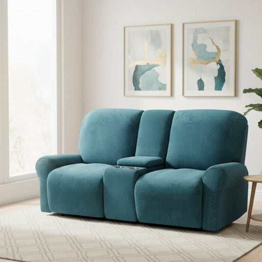 SOFTSEAT – 2-seater recliner cover with cup holders, thick & durable