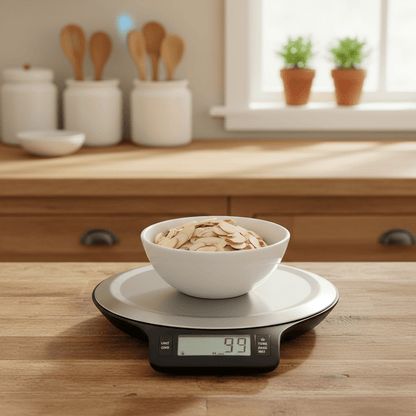 MEALMATE – Digital kitchen scale with clearly visible LCD panel
