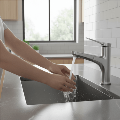 FLEXTAP – Modern pull-out faucet for the bathroom with flexible copper construction
