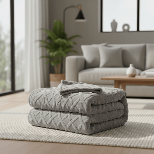 SNUGLAYERS – Double-layer fleece blanket with modern geometric design