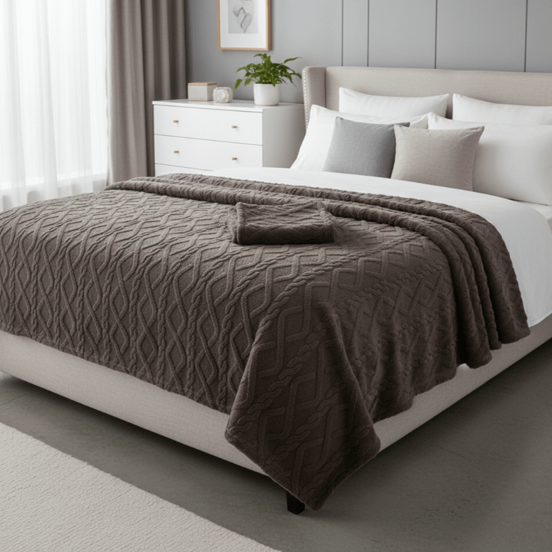 SNUGLAYERS – Double-layer fleece blanket with modern geometric design
