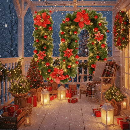 GLOWTWINE – Illuminated Christmas garland made of rattan with warm white LED lights, 2.7 m