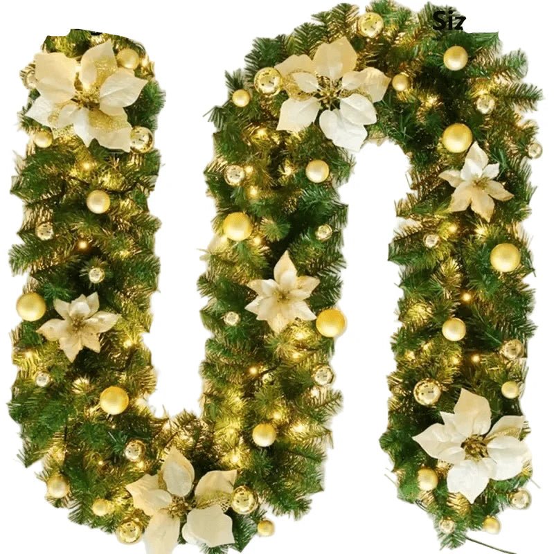 GLOWTWINE – Illuminated Christmas garland made of rattan with warm white LED lights, 2.7 m
