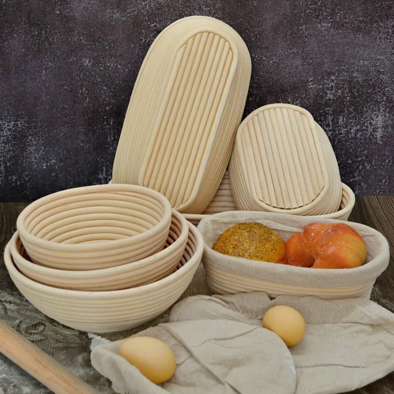 ARTISANBAKE – Handcrafted Rattan Proofing Basket Oval & Round – Essential for Bread Baking
