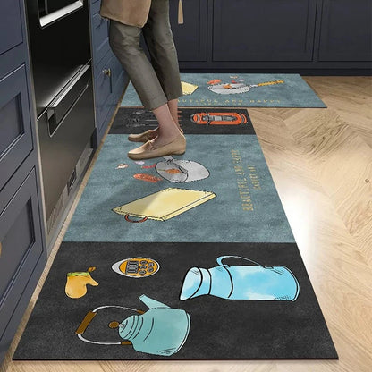 PLUSHLY SERVEMAT – Non-slip kitchen mat made of crystal velvet for elegant living comfort