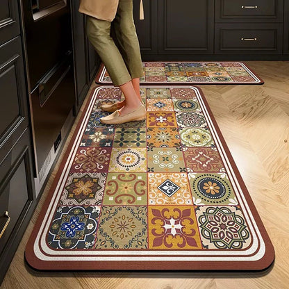 PLUSHLY SERVEMAT – Non-slip kitchen mat made of crystal velvet for elegant living comfort