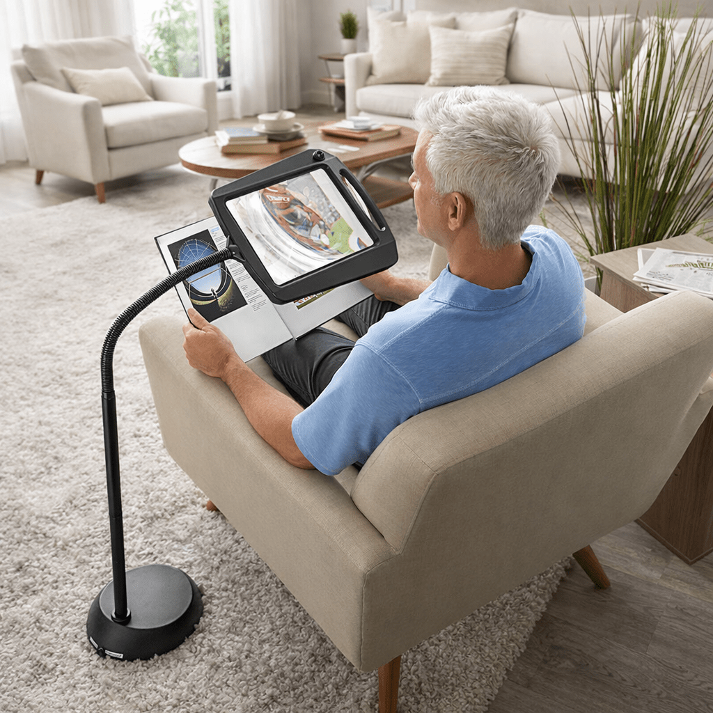 HANDWERK LUX – Floor lamp with 3x magnifier for precise work