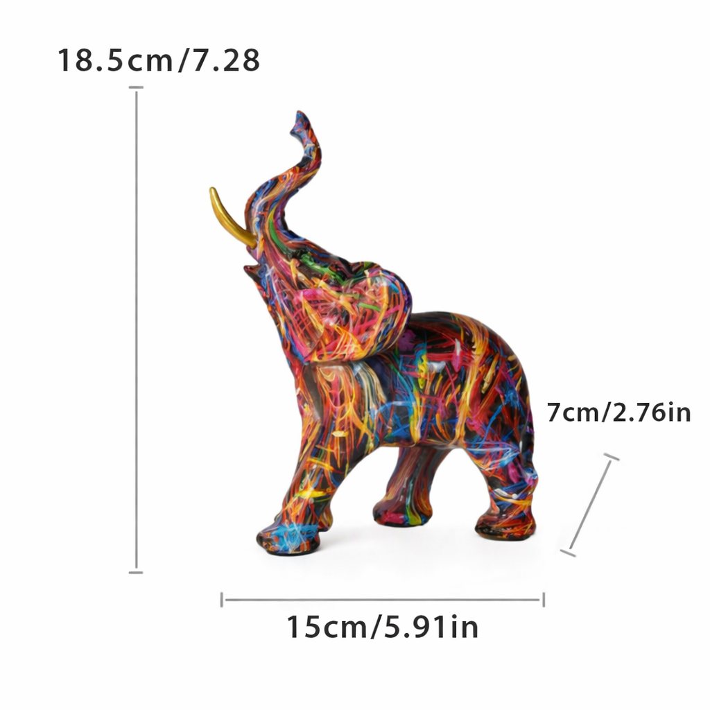 INKTRUNK – Lively graffiti elephant figure for artistic home decoration