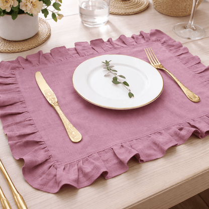 LOOMED LINEN – Handmade Linen Napkin with Fine Ruffled Edge