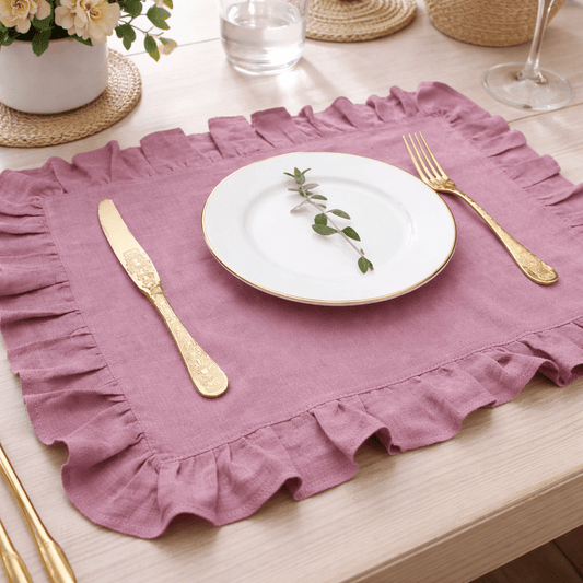LOOMED LINEN – Handmade Linen Napkin with Fine Ruffled Edge