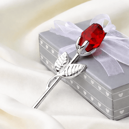 GEMLORA – Elegant Crystal Rose as a Timeless Keepsake with Gold or Silver Stem
