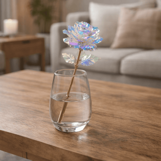 SHINEPETAL – Elegant golden artificial rose with luxurious gold foil finish