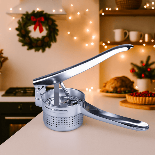 SQUEEZOR – 3-in-1 stainless steel potato press for fruit & vegetables