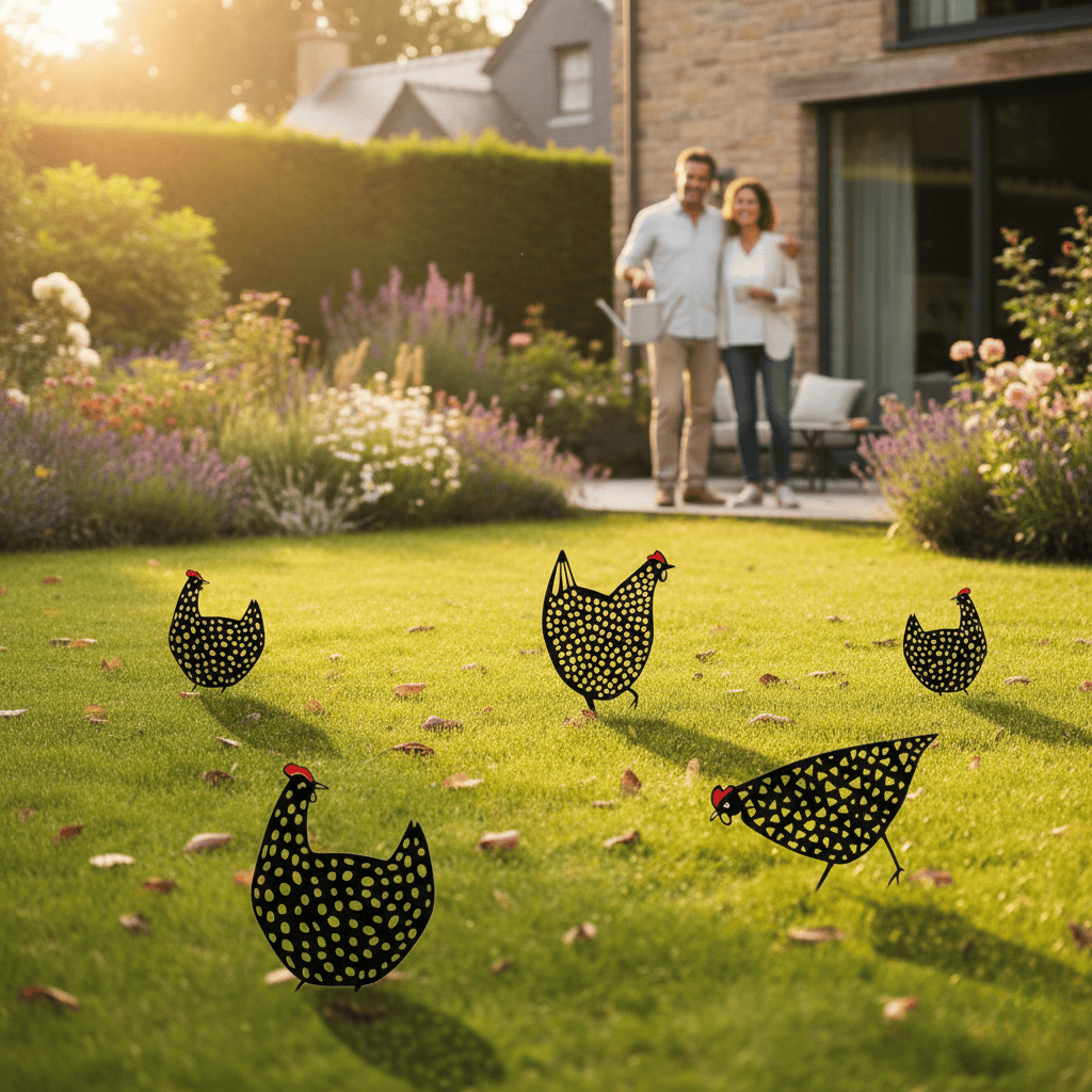 Henvera – Weather-resistant Metal Chicken Decoration for Rustic Gardens