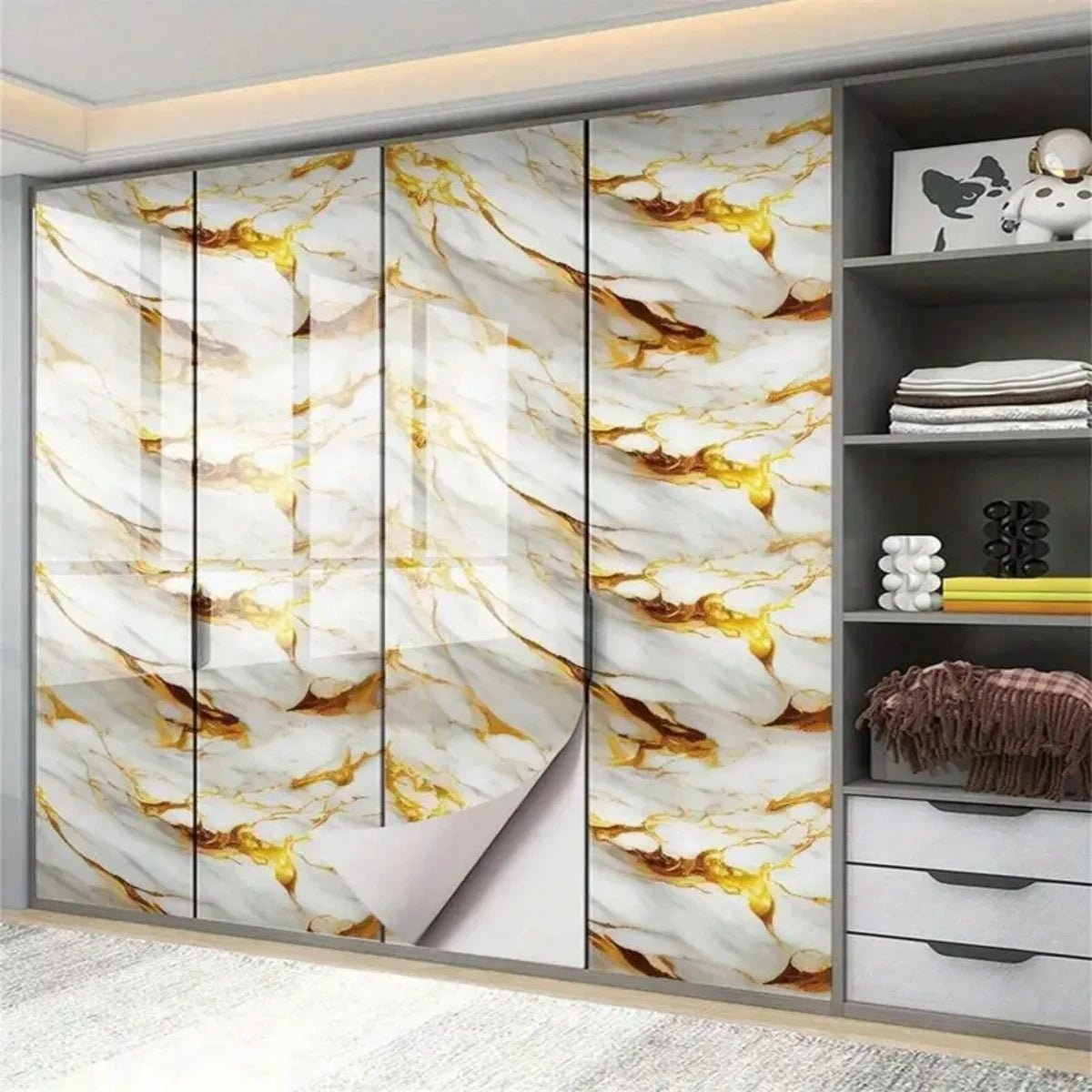 LUXWRAP – Aluminum Foil Marble Wallpaper for Kitchen and Bathroom Renovations