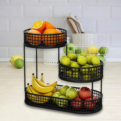 HOMEARC – Elegant multi-tier metal fruit and snack stand for kitchen countertops