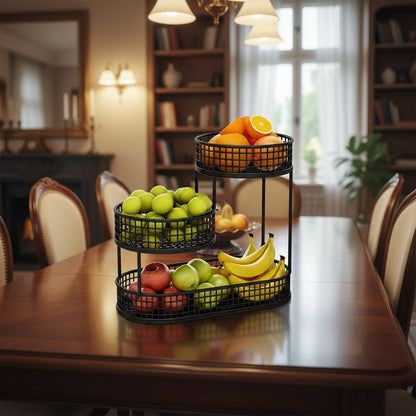 HOMEARC – Elegant multi-tier metal fruit and snack stand for kitchen countertops