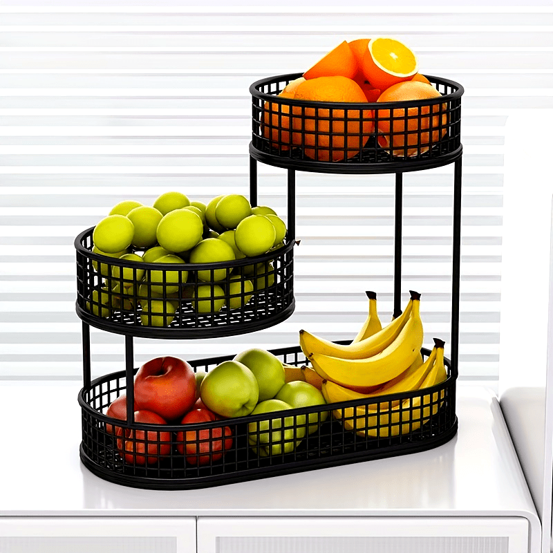 HOMEARC – Elegant multi-tier metal fruit and snack stand for kitchen countertops