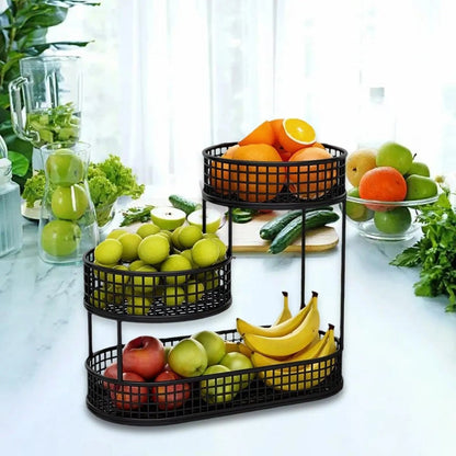 HOMEARC – Elegant multi-tier metal fruit and snack stand for kitchen countertops