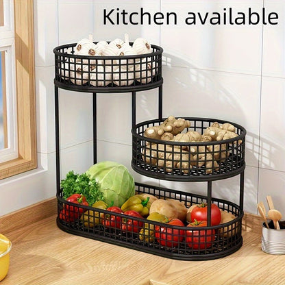 HOMEARC – Elegant multi-tier metal fruit and snack stand for kitchen countertops