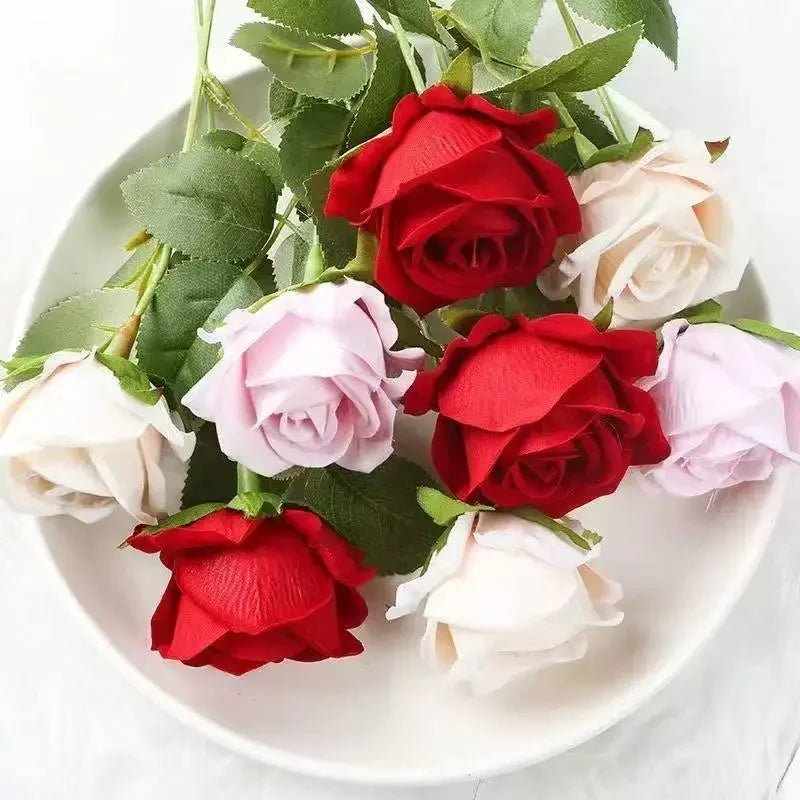 HARMONIA – Velvet Artificial Roses for Valentine's Day and Decorative Indoor Arrangements