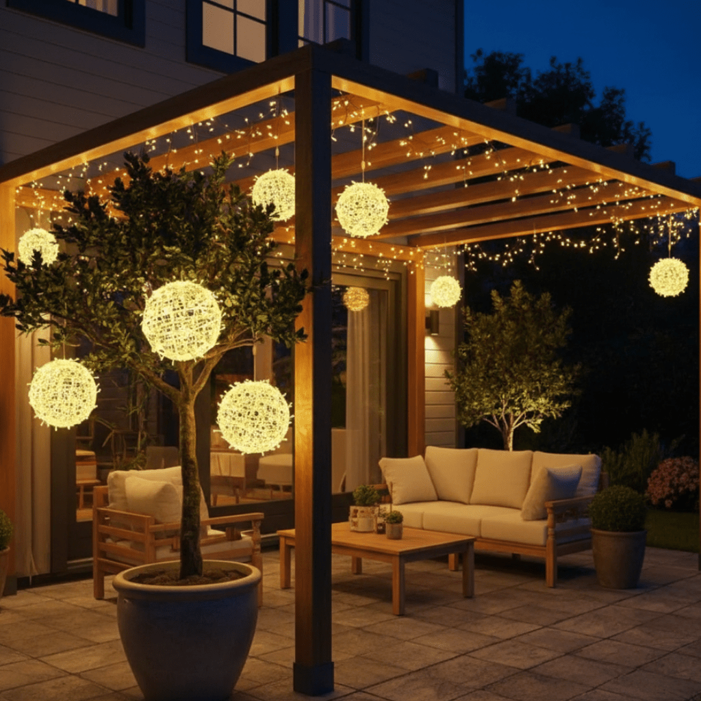 PATIOLUX – Elegant LED light sphere for stylish balcony & terrace ambiance