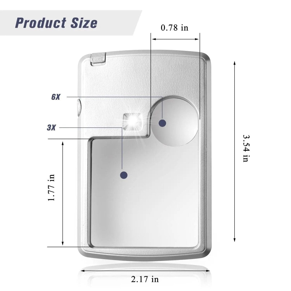MINISICHT – LED Pocket Magnifier with 3x / 6x Magnification for Precise Details