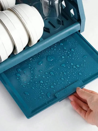 DRAINPRO – Robust 2-Tier Dish Drainer with Drip Tray and Cutlery Holder