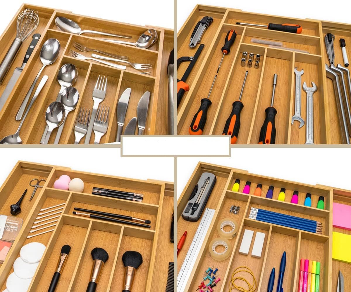 WOOD ONE-PIECE – Adjustable, eco-friendly drawer organizer